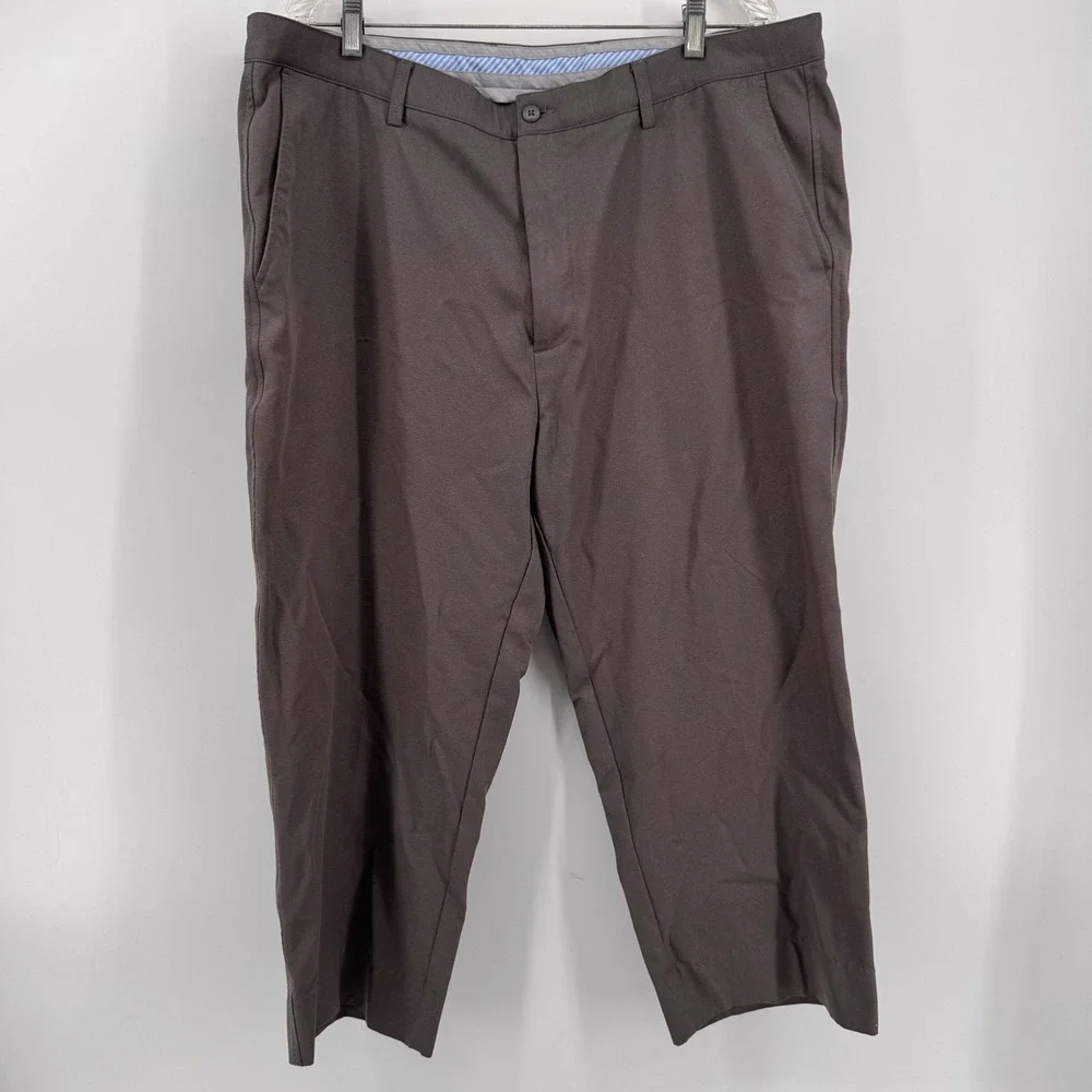 FootJoy Golf Pants Mens 42 Charcoal Brown Performance Stretch Hemmed 23.5 Inseam